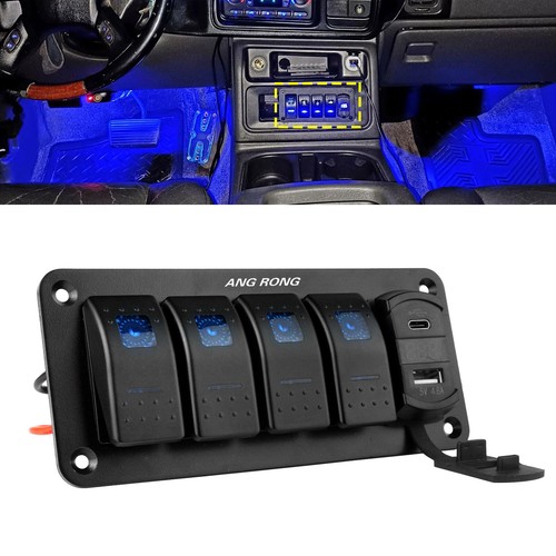 Gang usb blue - blue, rocker
