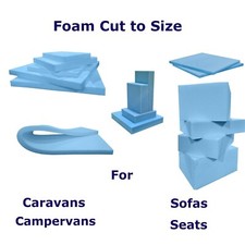 BLUE Firm Foam Cut to Any size High Density Foam Cushions Seat Pads Firm 