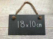 Handmade slate hanging chalkboard blackboard message board memo plaque 18x10cm 
