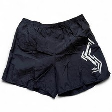 Vintage Umbro Shorts Made in USA Black Nylon Running Soccer Shorts L