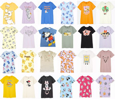 Character Nightshirt Ladies Women 6 to 24 Cotton T-Shirt Nightie Pyjamas Primark