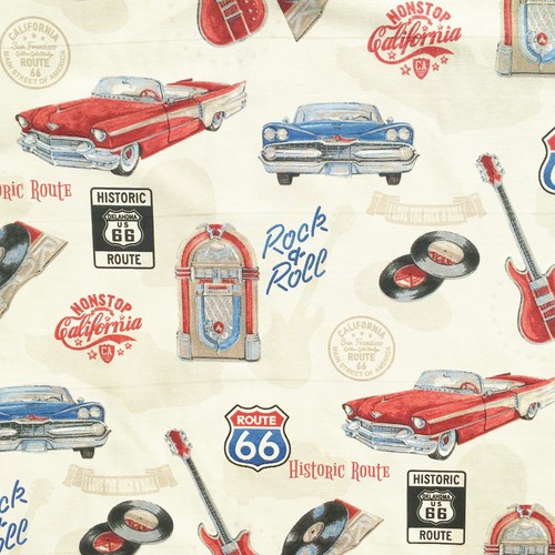 Rock roll fabric retro - rock,
