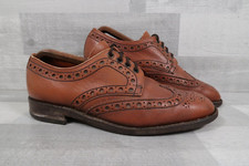 Mens LOAKE Brothers 641T/7 Brogue Wingtip Brown Leather Shoes UK 9 Buffalo Grain