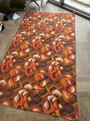 Vintage 1970s geometric fabric - 1970s,
