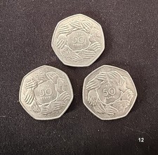 Lot of 3 Old Large 50p Pence