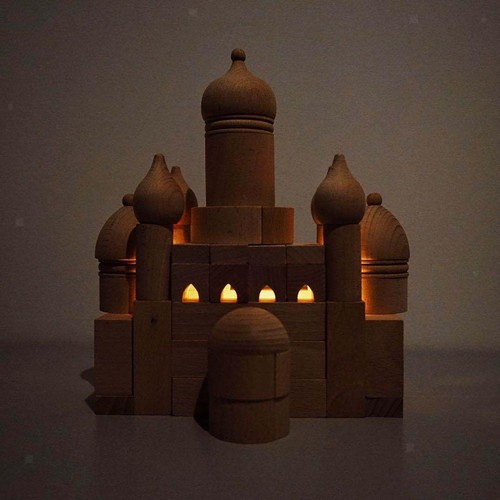 Set 55pcs wooden castle - 55pcs,