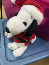 Vintage Snoopy Santa Soft Toy