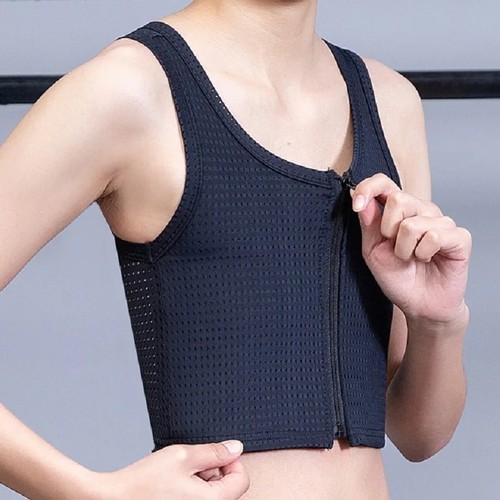 Chest binder vest front zipper - binder,