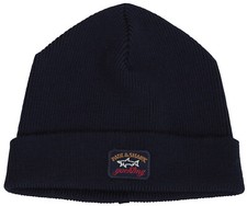 PAUL & SHARK YACHTING Men's Winter Hat Beanie Virgin Wool Acrylic Navy Blue
