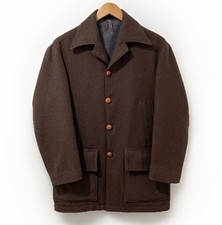 Vintage Swanndri Kahu Bush Jacket Men's S Brown Heavy Wool New Zealand Field