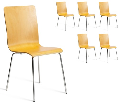 Dining chairs set natural - of,