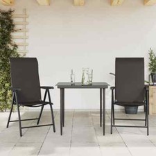 Folding Garden Chairs 2 pcs Black Coffee Poly Rattan vidaXL