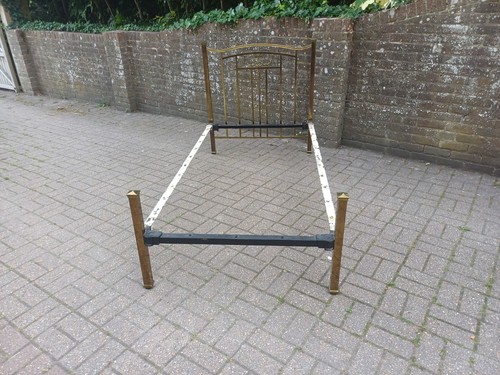 Vintage solid brass single - vintage, bed