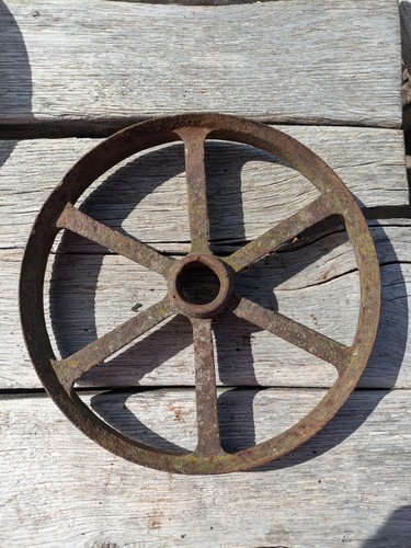 Heavy antique cast iron wheel - heavy,
