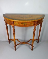 Antique Style Mahogany Painted Demi Lune in a Neo Classical Manner Excellent