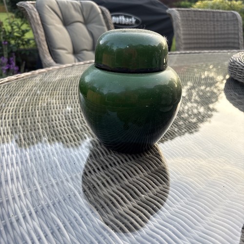 Green glaze pottery - glaze, vase