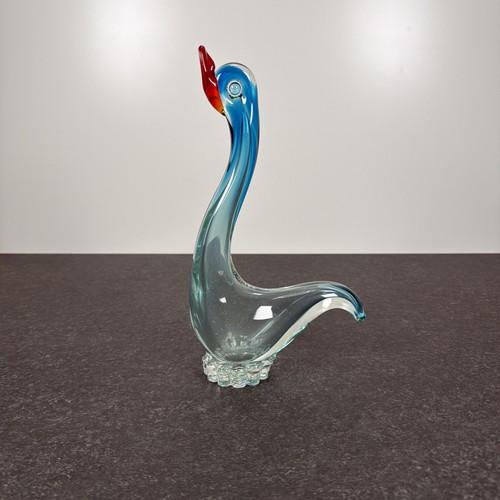 Large murano style glass - glass, swan