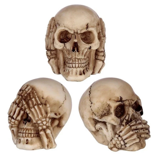 Skull ornaments set resin - skull,