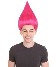 Pink Trolls Wig – Colorful Costume Hair Accessory for Halloween, Cosplay, Party