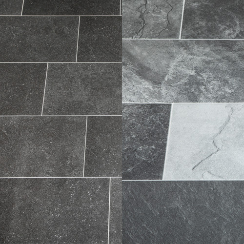 Grey black tile effect - &,