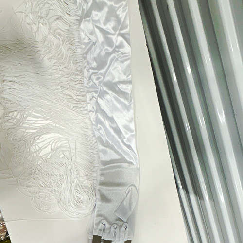 Women white satin elbow - white,