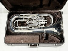 Besson Sovereign BE-967-2 Euphonium Silver Plated Used with Hard Case