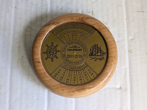 Nautical brass wood circular - nautical,