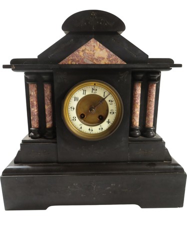 Antique mantel clock marble - clock,