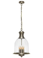 Vintage Glass Shade Chandelier