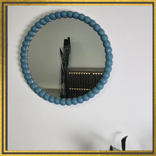 Rustic blue ball wall mirror - ball,