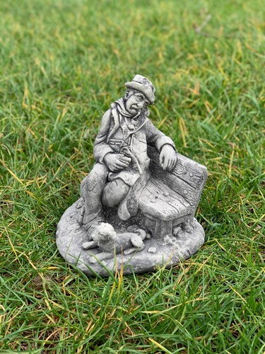 Stone man bench figurine - a,