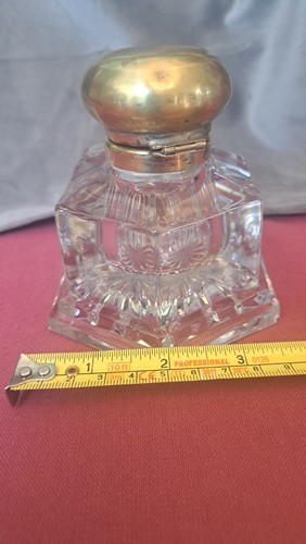 Lovely heavy glass inkwell