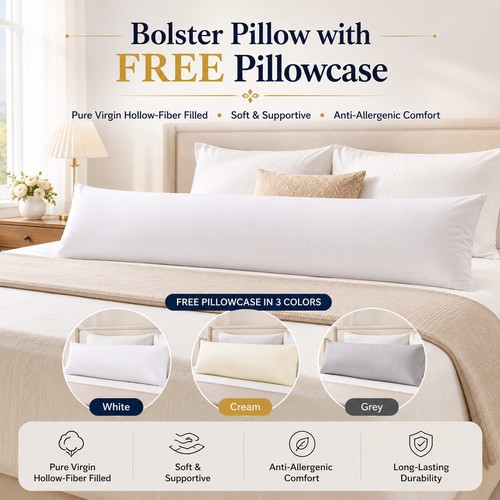 Bolster pillows with - with, free