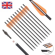 12X 14-16" Crossbow Bolts Fiberglass Arrows Hunting Archery Flat Nocks Arrows