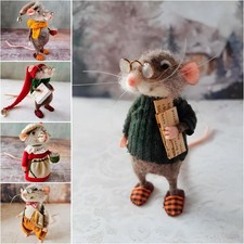 Mouse Doll Christmas Needle Felted Mouse  for Christmas Decor