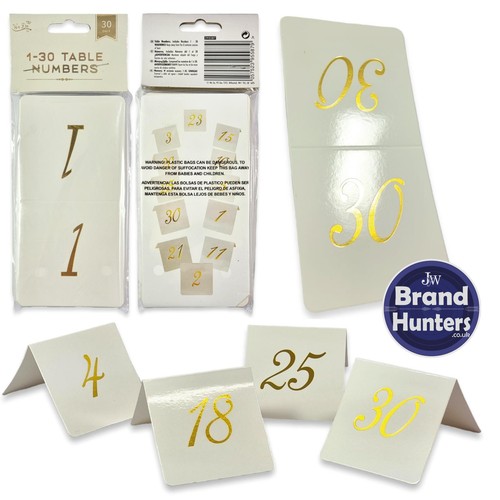 Table numbers 30 - 1,