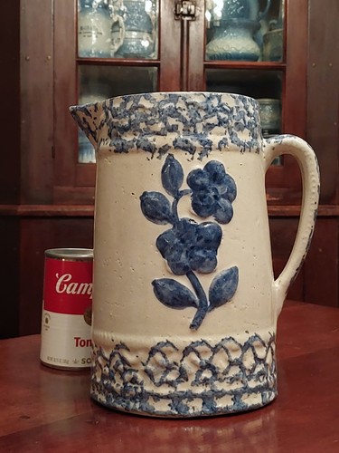 Antique spongeware wild rose - antique,