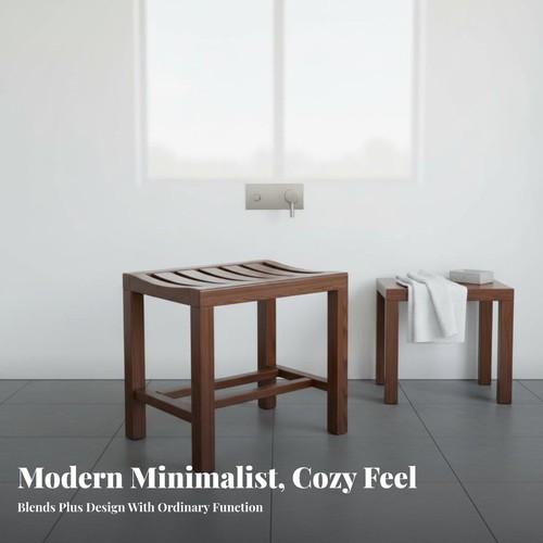 Curved wooden bath stool - curved,