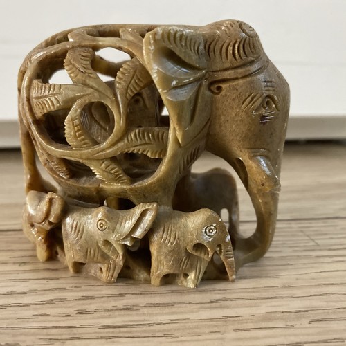 Hand carved soapstone mother - soapstone,