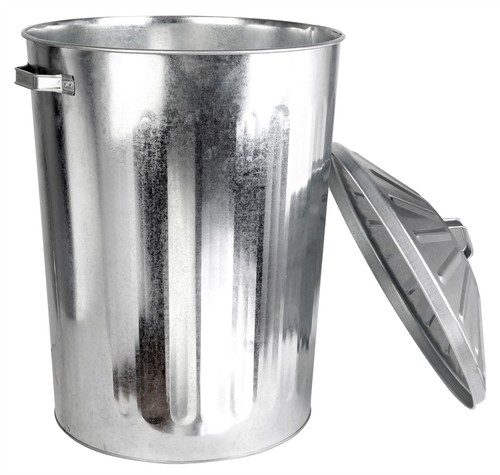 90l galvanised metal rubbish - 90l,