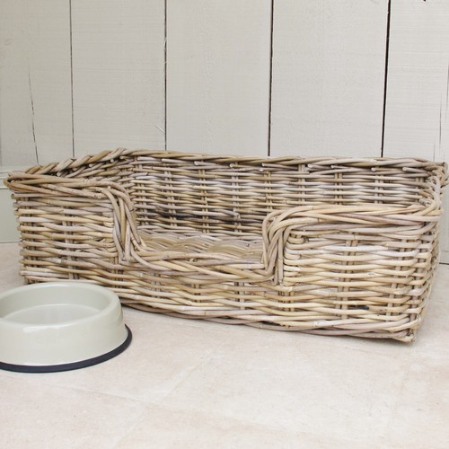 Grey rattan wicker - pet, bed