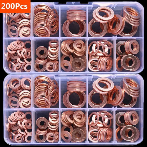 Copper washer gasket - copper, nut