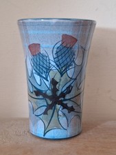 Tain Pottery Scotland Glenaldie Art Pottery Flared Scottish Thistle Ceramic Vase