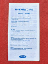 1977 FORD CARS PRICE LIST - Escort Cortina Capri Granada Ghia Coupe - MINT