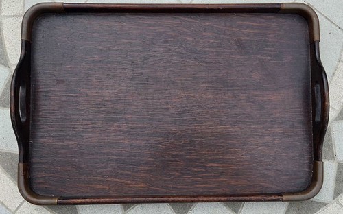 Antique wooden tray with - tray,