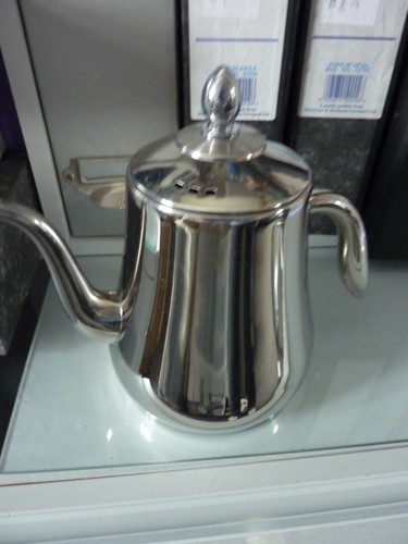 Silver coloured metal teapot - silver,