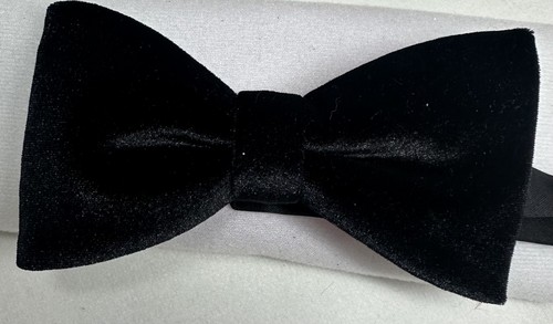 Handmade black velvet bow tie - handmade,