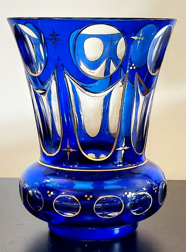 Antique moser glass cobalt - antique,