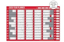 A1 Full Year Wall Commecial Planner Calendar 2026 Organizer With Pens Wipeoff