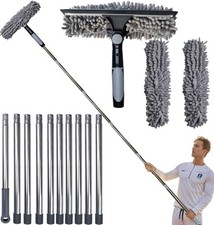 Telescopic Extendable Window Cleaner Equipment Glass Cleaning 4.5m Squeegee UK